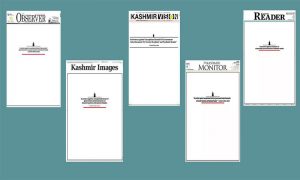 مقبوضہ کشمیر کے اخبارات نے سرِورق خالی چھوڑ دیا