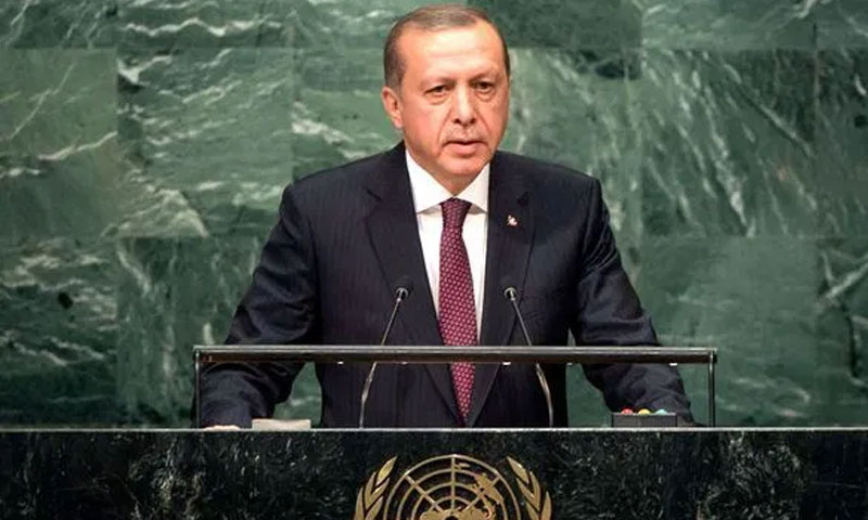 ترک صدر نے اقوامتحدہ میں مسئلہ کشمیر اٹھا دیا