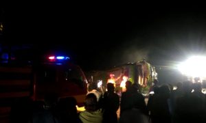 ننکانہ صاحب: مسافر بس الٹنے سے 42 افراد زخمی