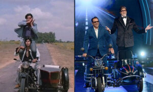 دھرمیندر کی یاد میں شعلے کی 50 سالہ بائیک نمائش کیلئے پیش، مداح جذباتی