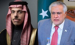 Ishaq Dar۔ Prince Faisal bin Farhan