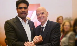 فیفا کے صدر ارشد ندیم کے کارناموں سے واقف نکلے، اہم ملاقات